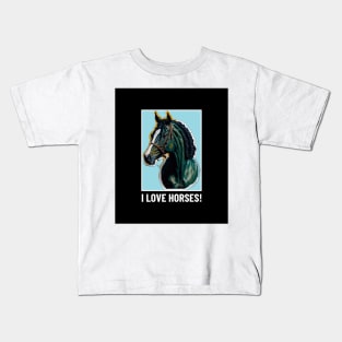 Horse Lover Art Kids T-Shirt